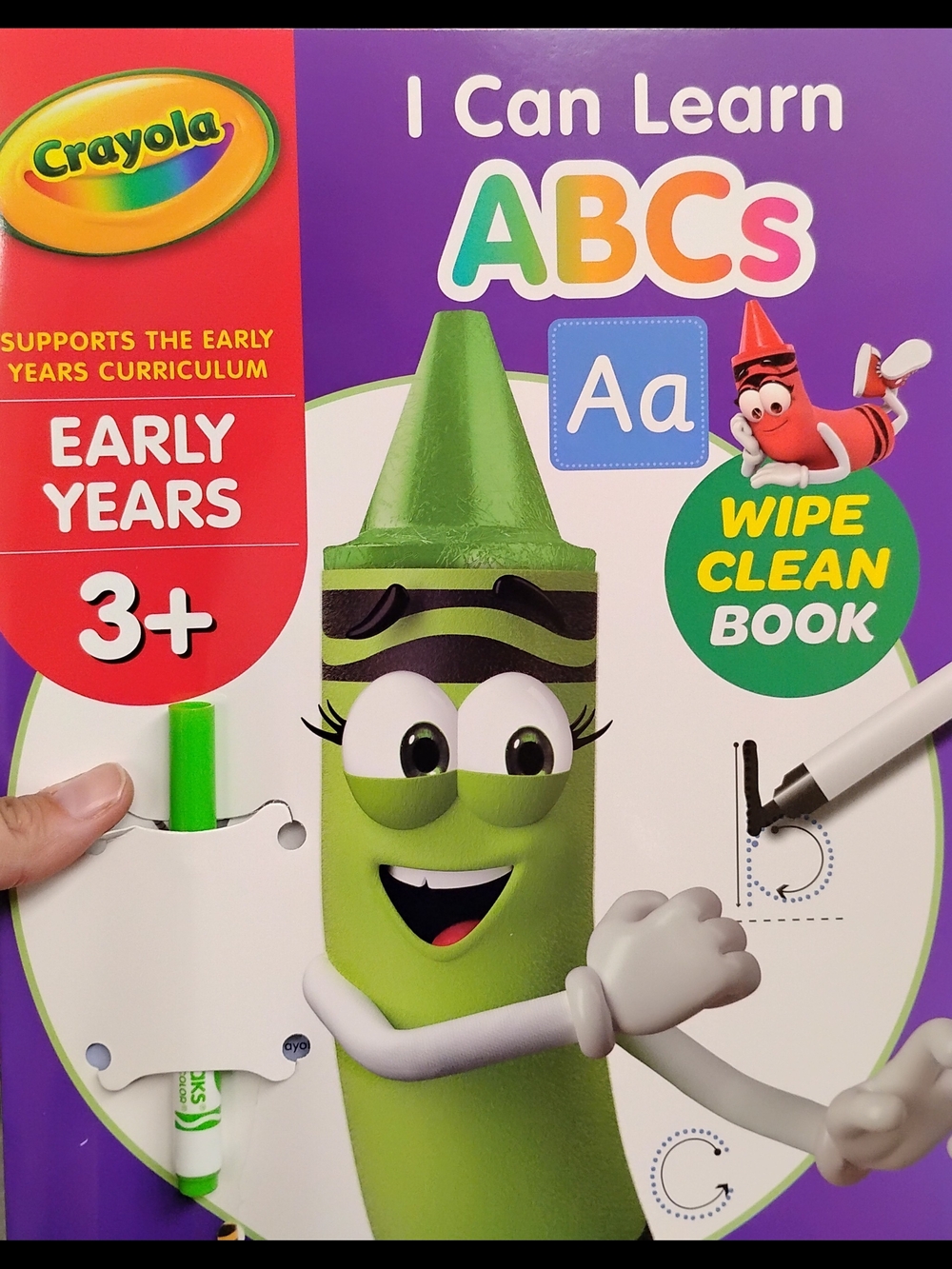 Crayola I Can Learn ABCs Wipe-Clean Book — Green Crayon Cover